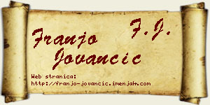 Franjo Jovančić vizit kartica